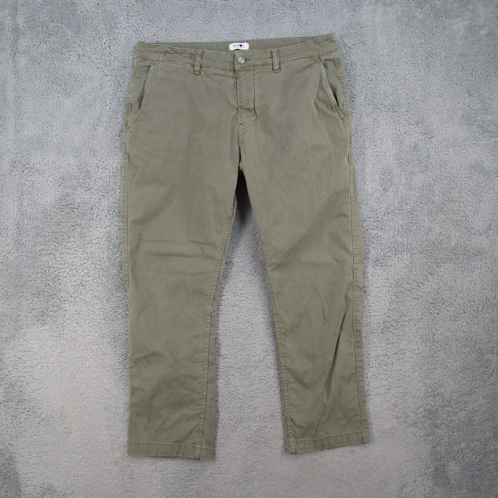 NN07 Marco 1200 Slim Fit Chino Pants Olive Green Mens Tessuti Italy 36x32 READ